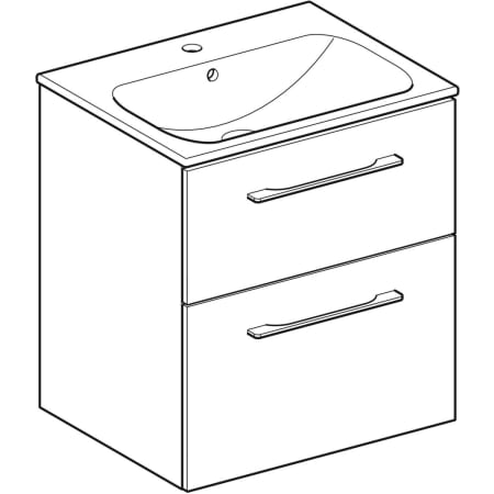 MOBILIER 100 CM SELNOVA SQUARE CU LAVOAR, DOUA SERTARE,NUC AMERICAN HICKORY DESCHIS